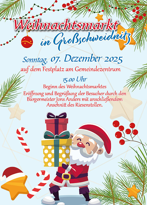 Infoflyer zum Weihnachtsmarkt 2025 - Vorderseite